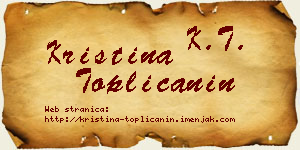 Kristina Topličanin vizit kartica